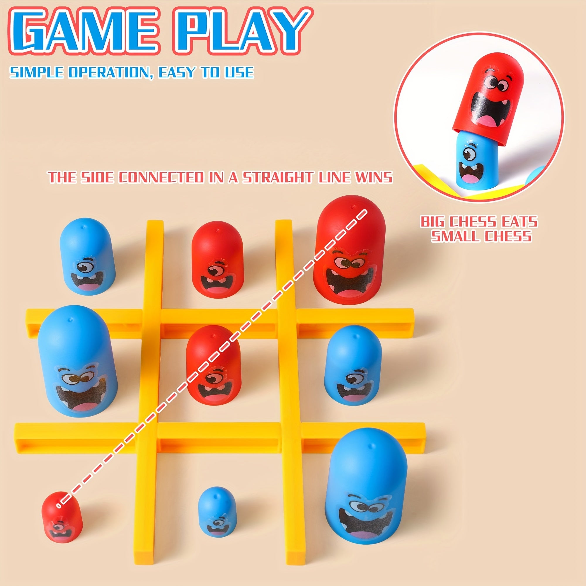 Klassiek Tic-Tac-Toe Spel | Duurzaam PVC Bordspel voor Gezinnen, Perfect voor Feesten en Bijeenkomsten, Ideaal Cadeau voor Kinderen