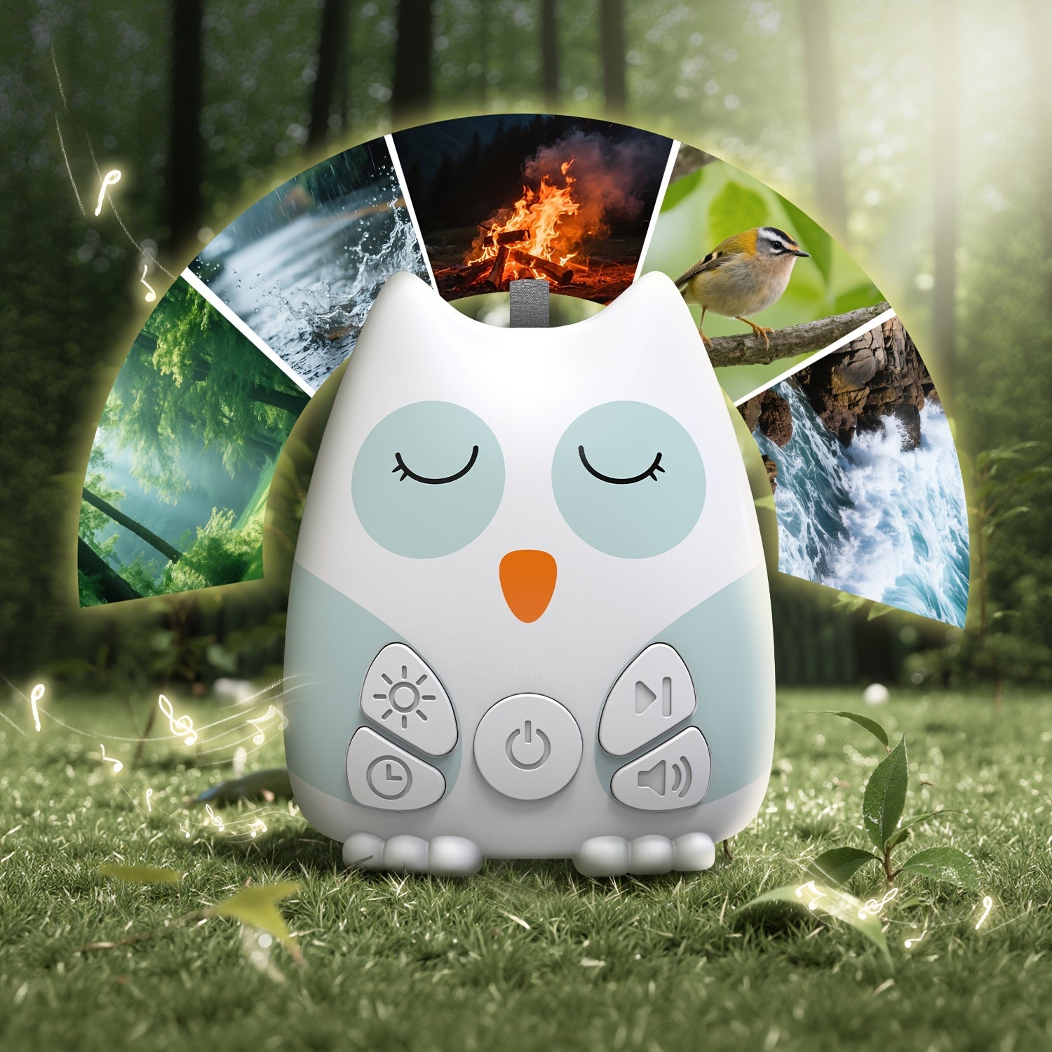 Oplaadbare Witte Ruis Machine met Nachtlampje voor Baby's, Kinderen en Volwassenen - Draagbare Uil Slaaphulp met 15 Geluiden - Ideaal voor Thuis, Kantoor en Reizen