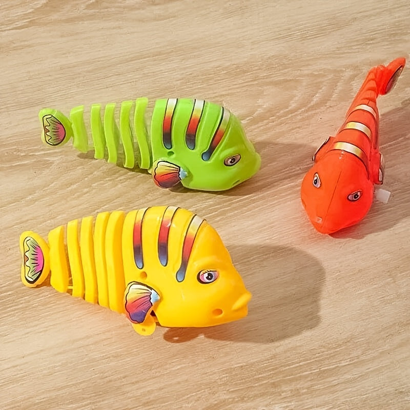 Wind-Up Vissen Speeltje | 360° Swingende Cartoon Vis voor Katten | Duurzaam & Kleurrijk Speelgoed Zonder Batterijen