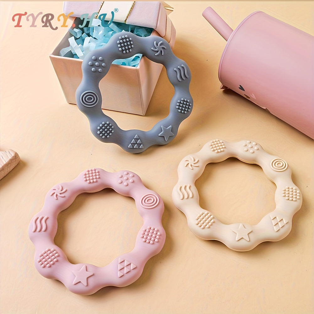 Siliconen Bijtring Ring | BPA Vrije Zachte en Getextureerde Bijtspeeltjes voor Baby’s 0 tot 2 Jaar