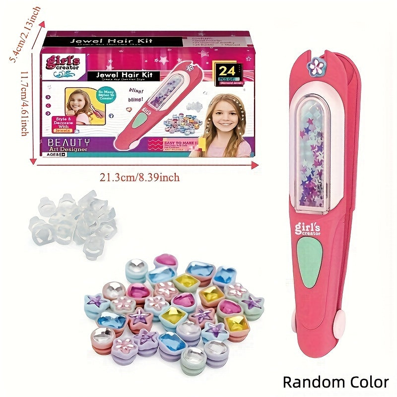 Haarstempel voor Meisjes - Haarjuwelen Set met Herbruikbare Diamanten, Creatieve Haarstyling Tool, Verjaardagscadeau