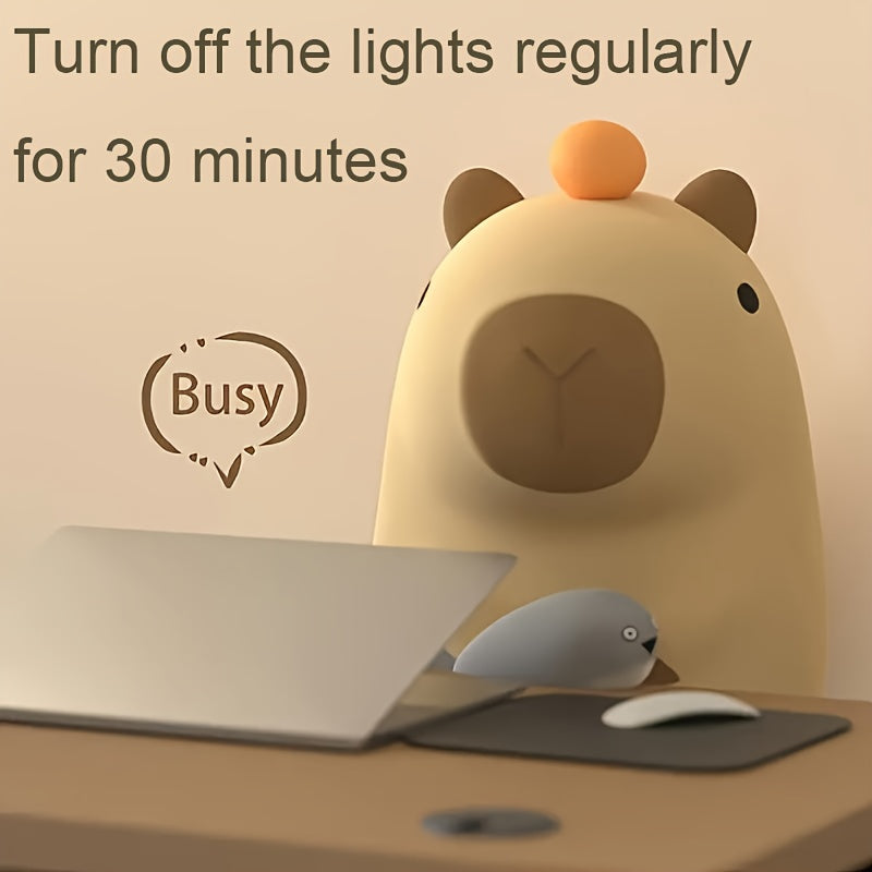 Oplaadbaar Capibara Nachtlampje voor Kinderen en Volwassenen - Dieren Siliconen Lamp met Touch Control - Modern Bedside Lamp voor in de Slaapkamer