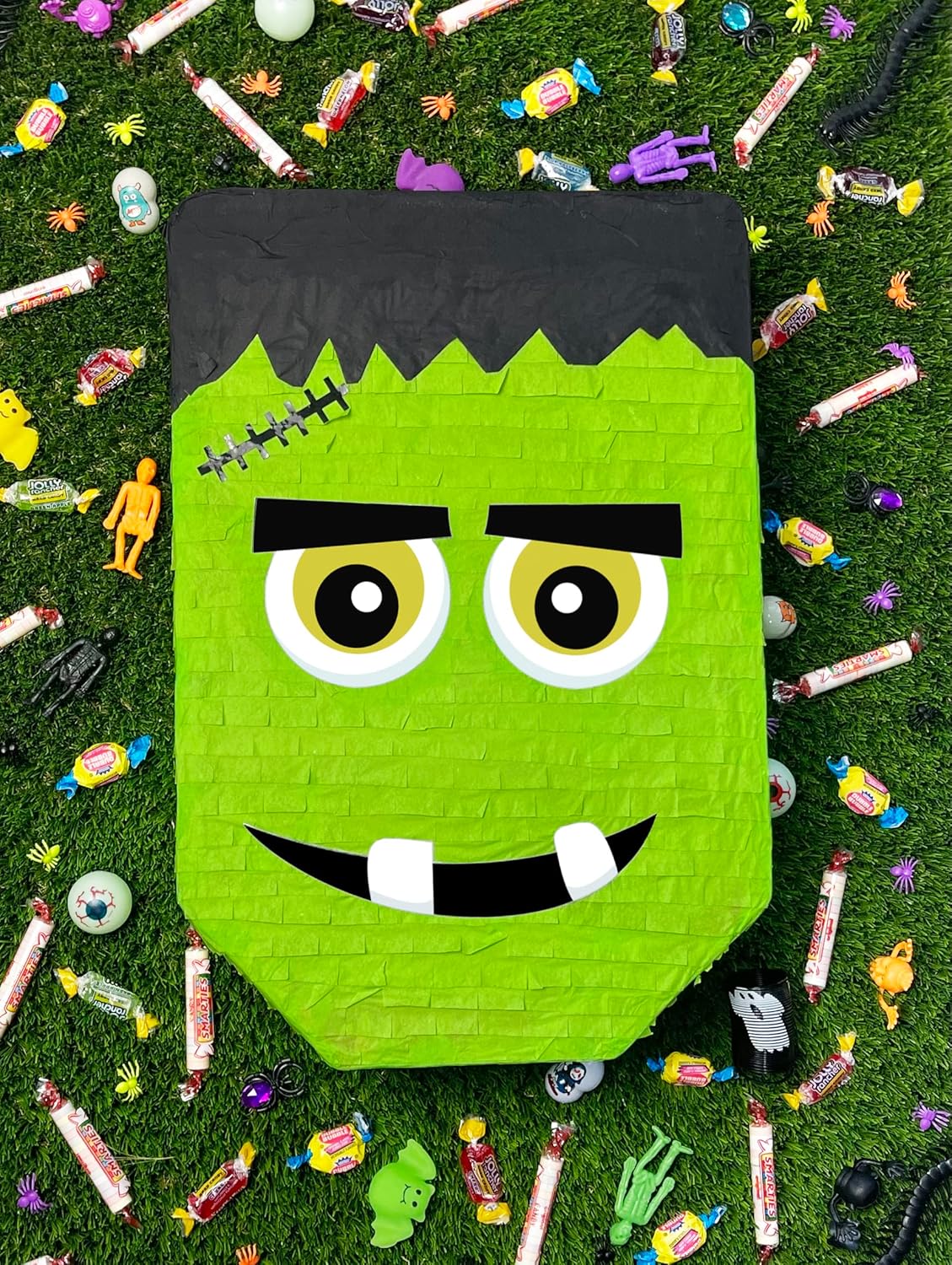 Frankenstein Piñata Set voor Halloween Feestjes - Complete 3-delige Bundel met Stok en Blinddoek voor Kinderen en Volwassenen - Griezelige Decoratie en Spel