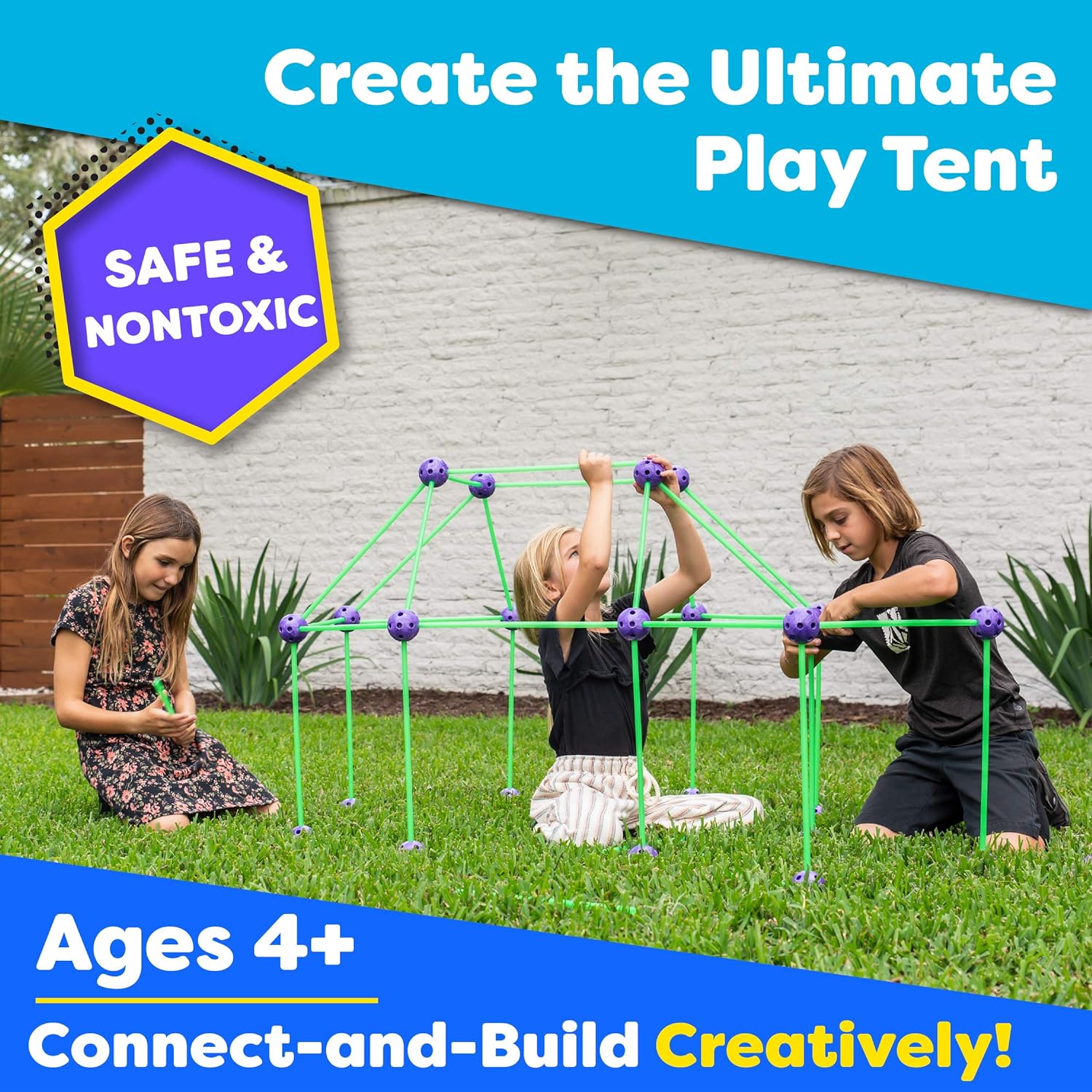 Glow-in-the-Dark Fort Bouwset | STEM Constructiespeelgoed met 81 Stuks | Binnen- & Buitenplezier