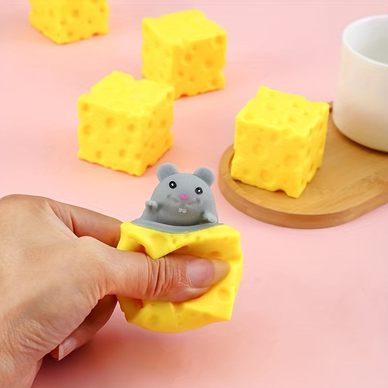 Stress-verlichtend Huisdier Kaas Muis Knijp Speelgoed | Leuk Stressbal Vent Squirrel Cup Grappig Fidget Speelgoed voor Kinderen en Volwassenen