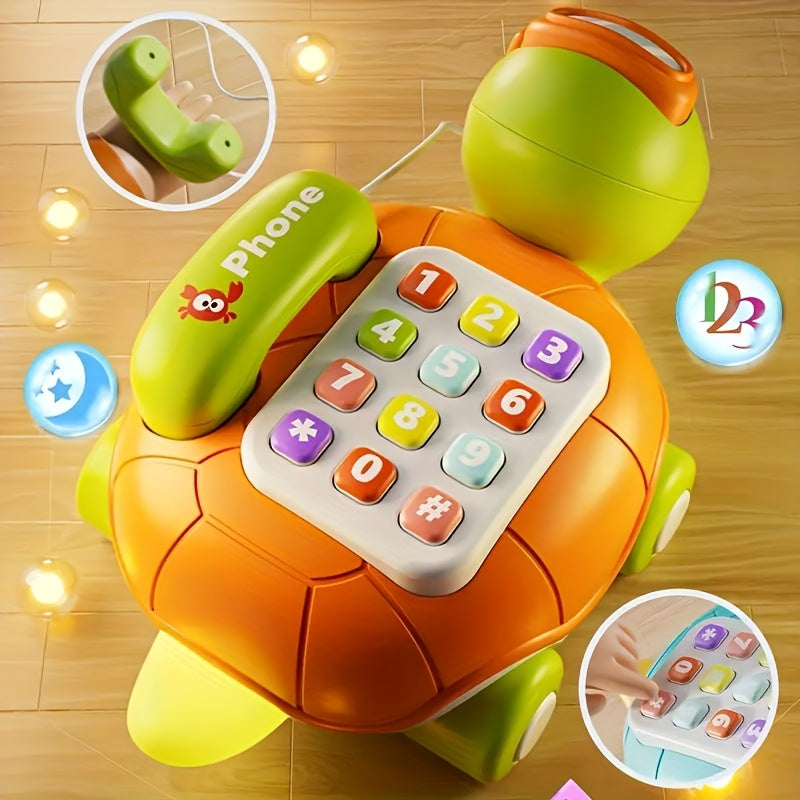 Muzikale Speelgoedtelefoon voor Baby en Peuter - Educatief Schildpad Speeltje met Licht en Geluid voor Jongens en Meisjes - Eerste Telefoon voor Kinderen vanaf 1 Jaar