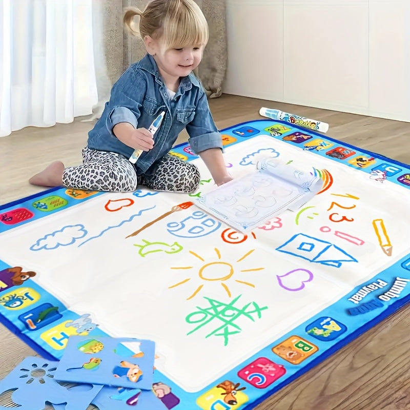 Kleurrijk patroon DIY graffiti schilderij water canvas | Waterkwast verdwijnt automatisch en herbruikbaar vloerkleed speelgoed voor kinderen