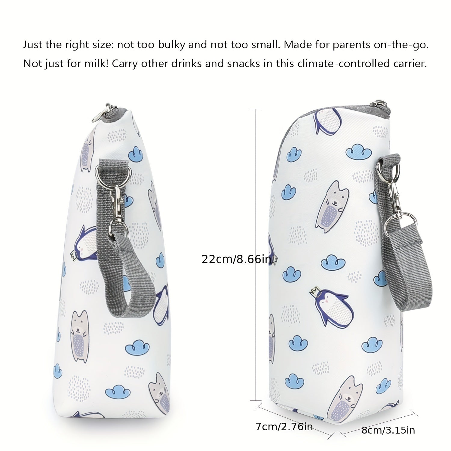 All-Terrain Geïsoleerde Mama Reistas | Compacte Tas met Soepel Rollende Wieltjes