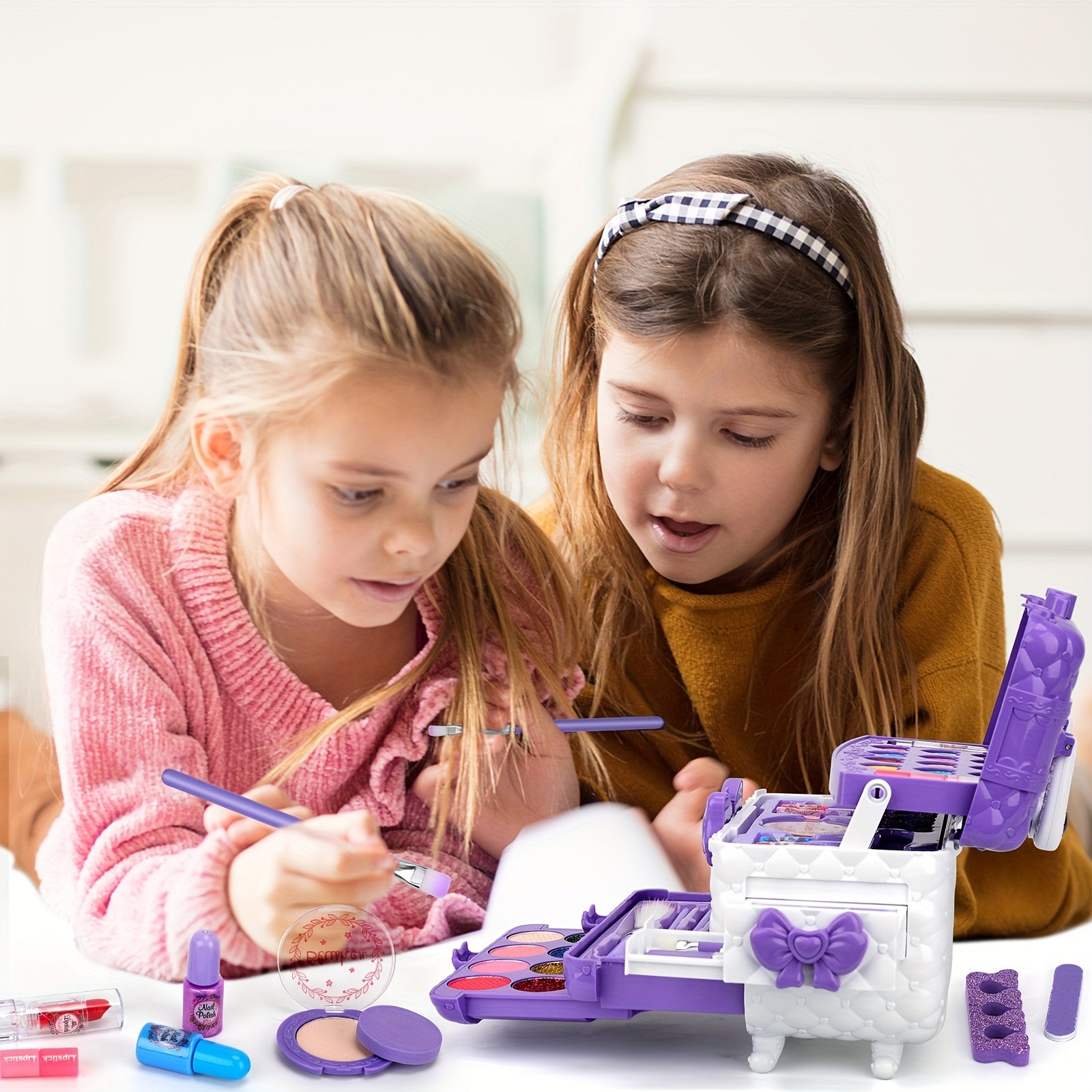 54-Delige Make-up Set voor Meisjes - Afwasbare Make-up en Realistisch Speelgoed - Verjaardags-, Kerst- & Halloweencadeau