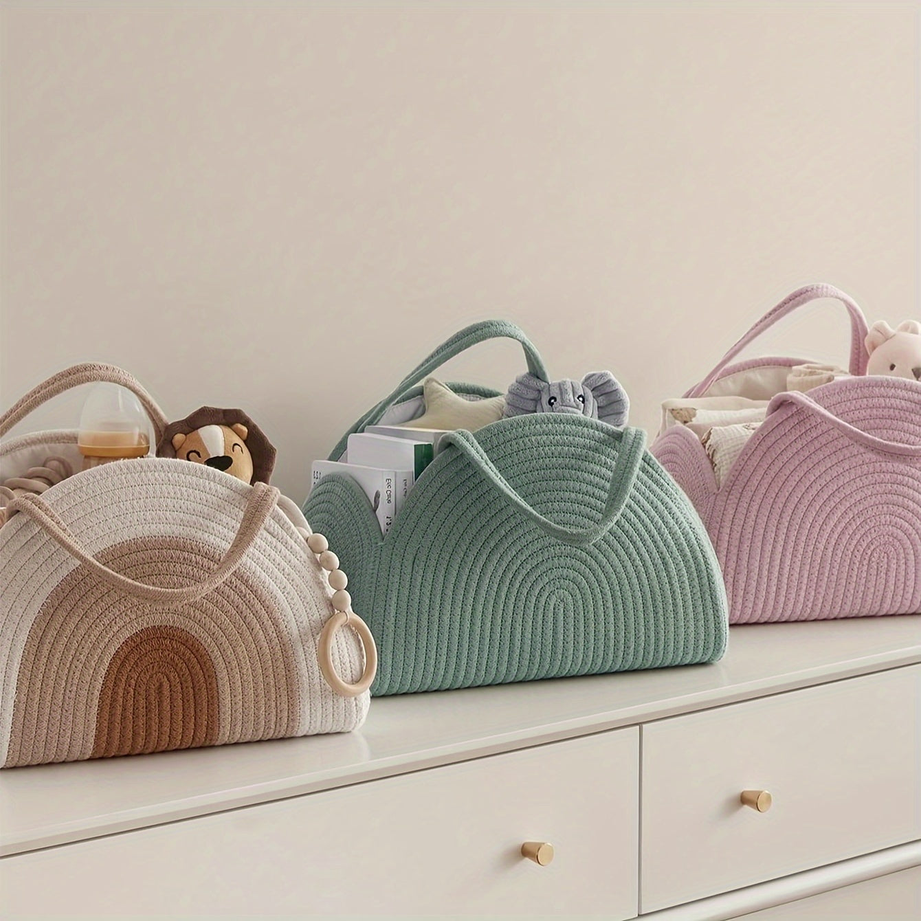 Grote Geweven Luiertas voor Moeders - Duurzaam Polyester, Perfect voor Kinderwagens en Verschoontafels