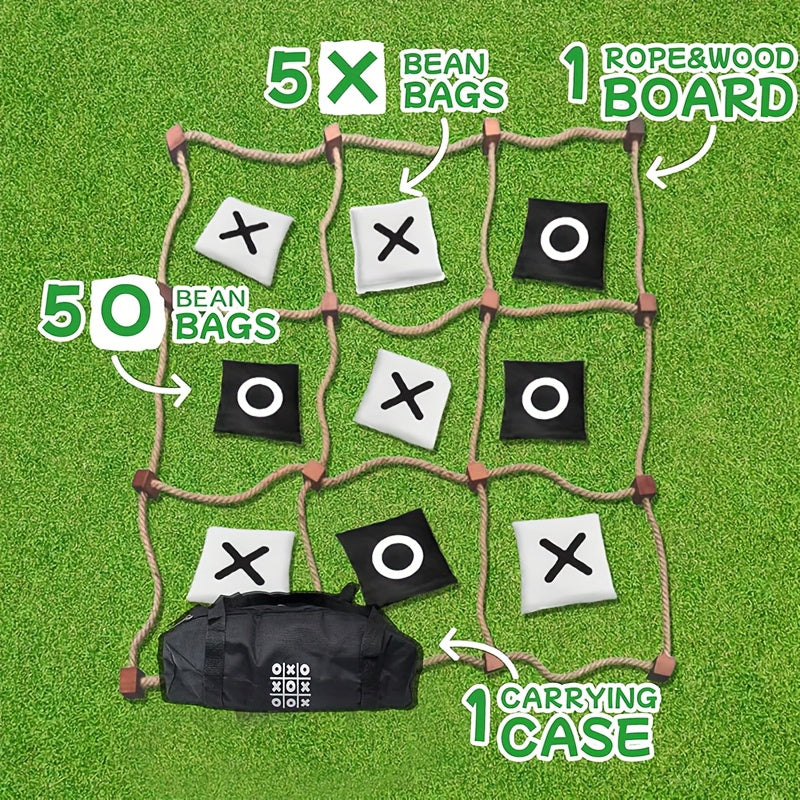 XXL Buitenspel Boter-Kaas-en-Eieren – Houten Werpspel 121x121cm, Familieplezier in de Tuin of Camping