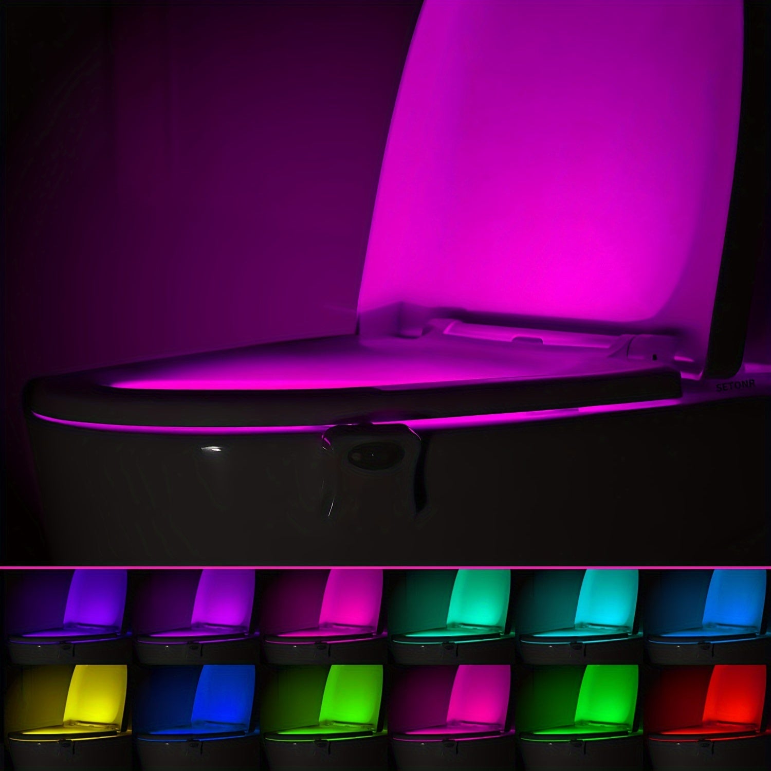 2 Stuks Toiletlamp met Bewegingssensor | LED WC Nachtlampje 16 Kleuren, instelbare helderheid