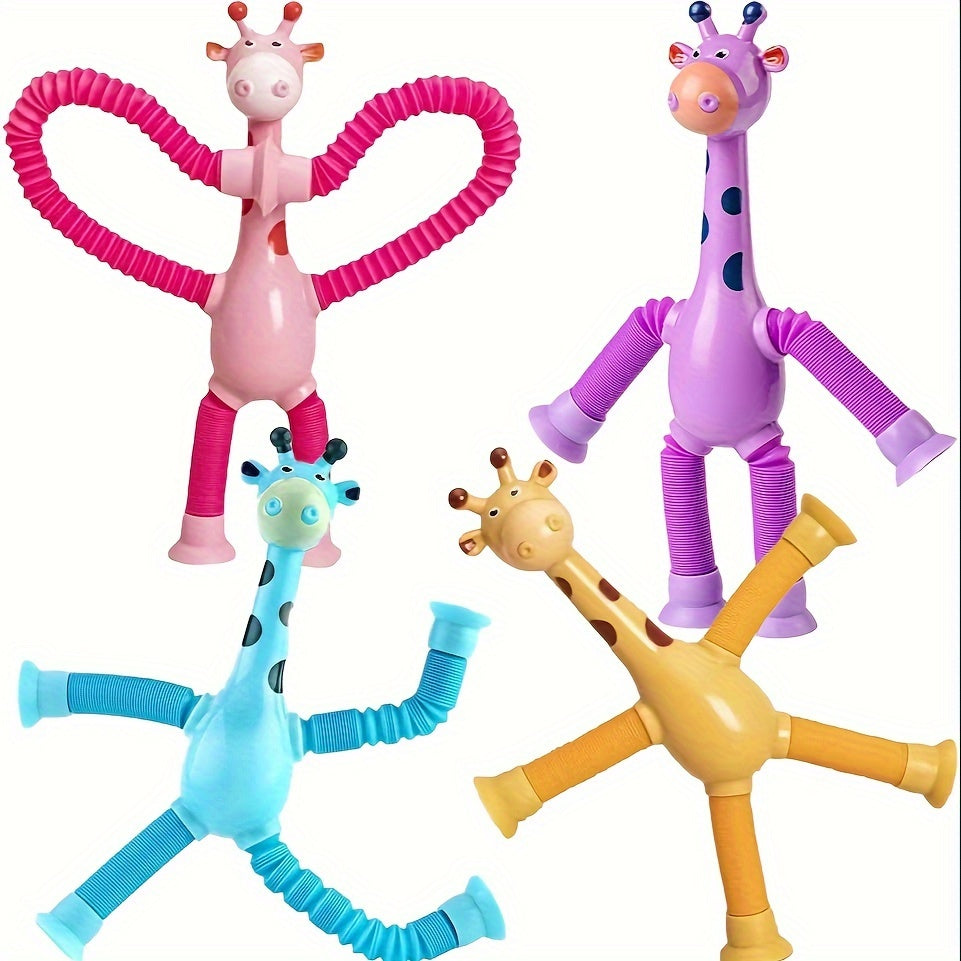Giraffe Cartoon Zuignap Montessori Speelgoed | Educatief Ontspannend Plezier, Verschillende Vormen Ontwikkelingssensorisch Speelgoed voor Kinderen