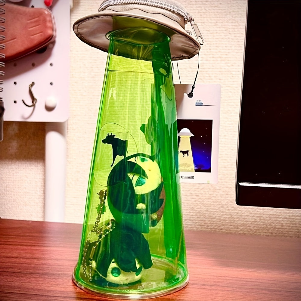 UFO Pennenzak voor Studenten en Tieners - Trousse Transparente Ruimteschip - Bureau Organizer en Rugtas Accessoire voor Jongens en Meisjes