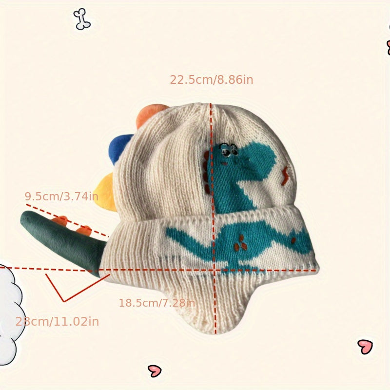 Dinosaurus gebreide muts kind | Wintermuts acryl