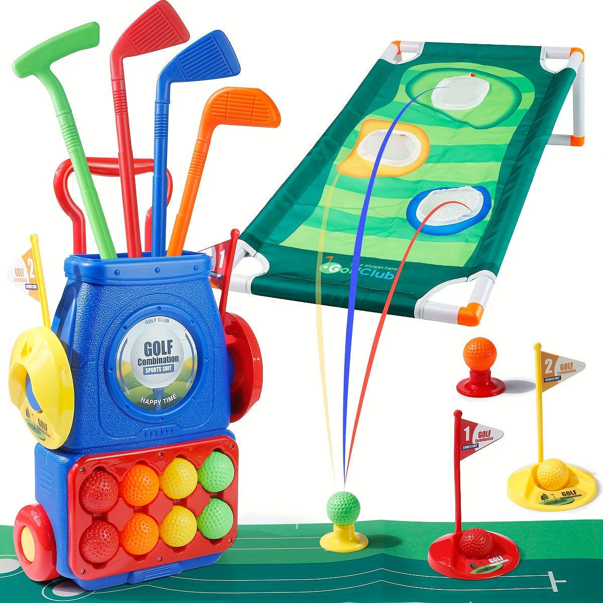 Golf Speelset voor Kinderen – Inclusief 8 Ballen, Golfbord en Mat, Indoor & Outdoor, Leuk voor Feestdagen