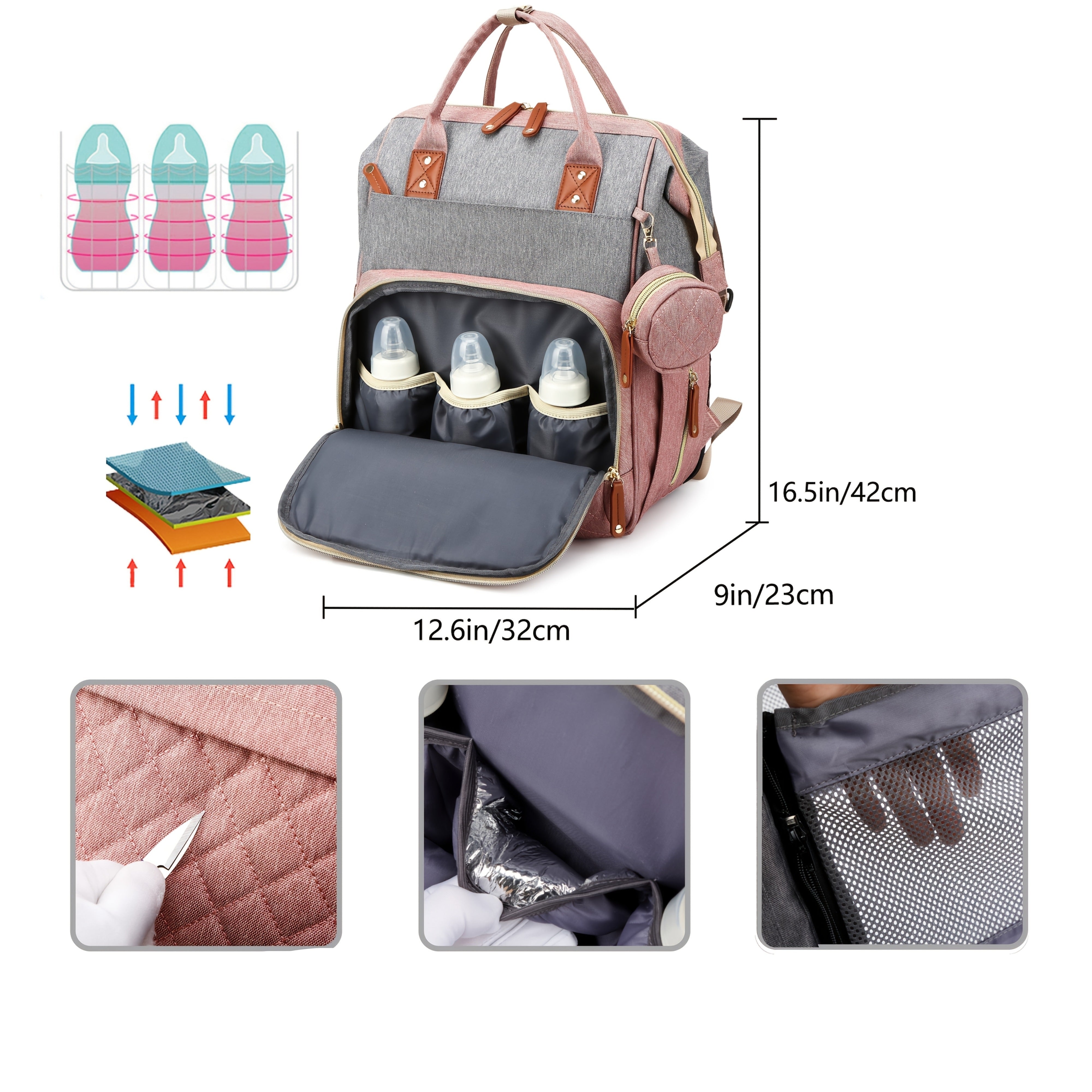 Luiertas Rugzak | Trendy Rugzak Met Verschoonstation | Multifunctionele Waterdichte Grote Reisrugzak | Perfect Voor Kerst, Halloween, Thanksgiving