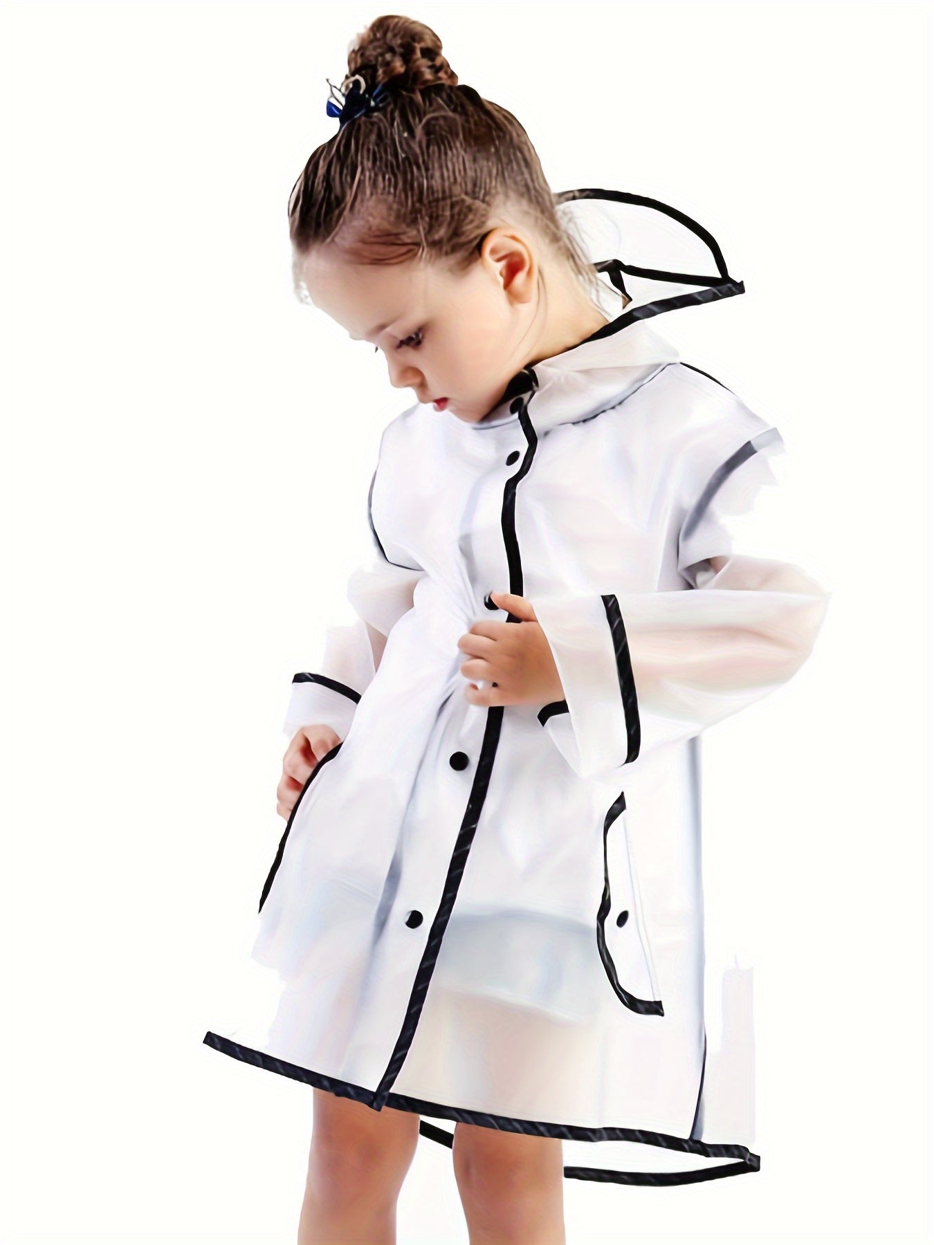 Lichtgewicht Transparante Regenjas met Capuchon voor Kinderen - Waterdichte Regenponcho voor Jongens en Meisjes