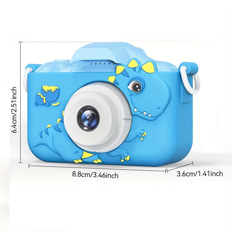 Digitale Kindercamera HD | Voor- & Achterlens, USB Oplaadbaar – Dino Design 3-12 Jaar