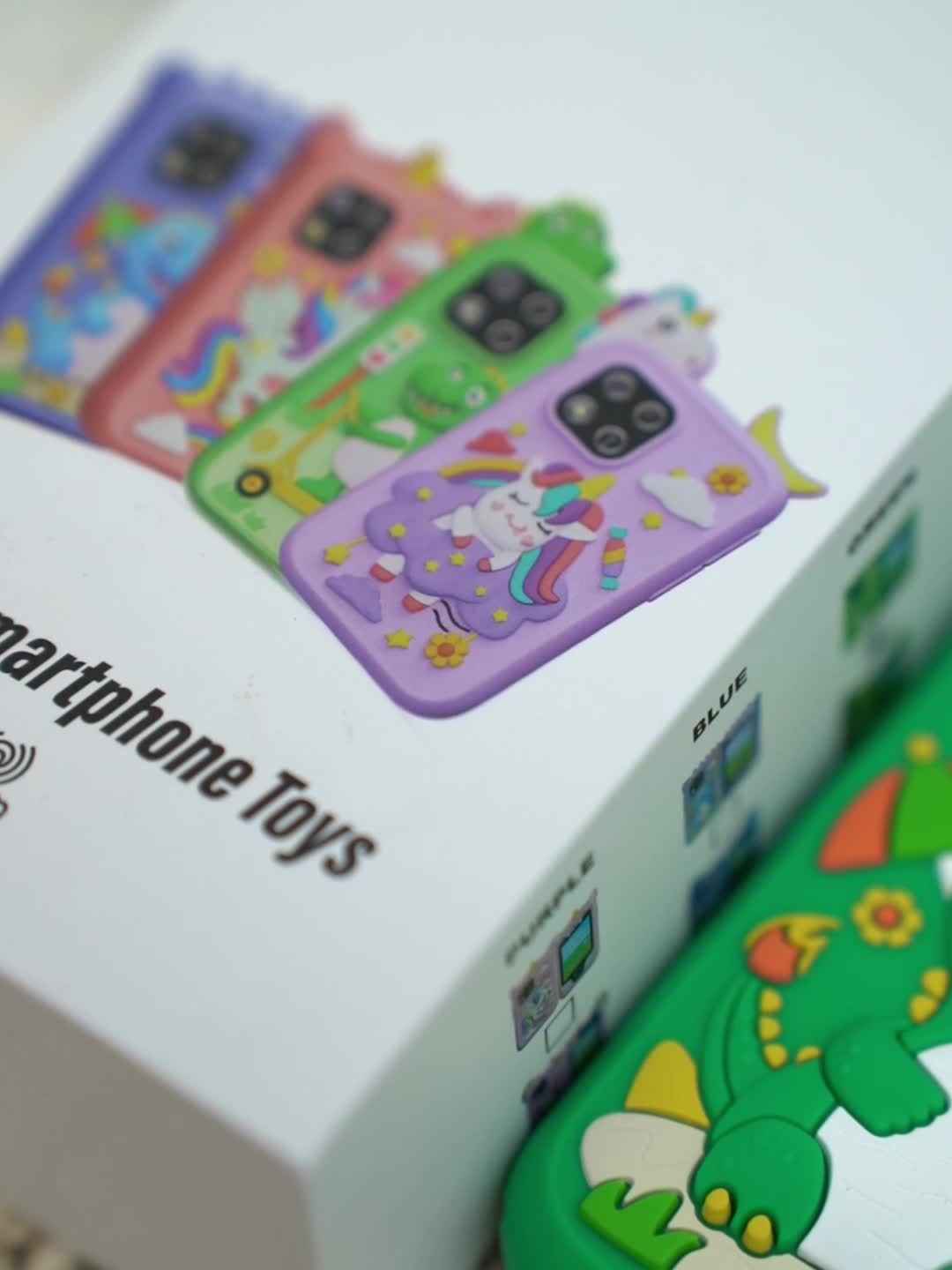 Kindvriendelijke Smartphone met Dual Camera voor Kinderen 3-10 Jaar - Educatief Speelgoedtelefoon Dinosaurus met 8GB SD Kaart