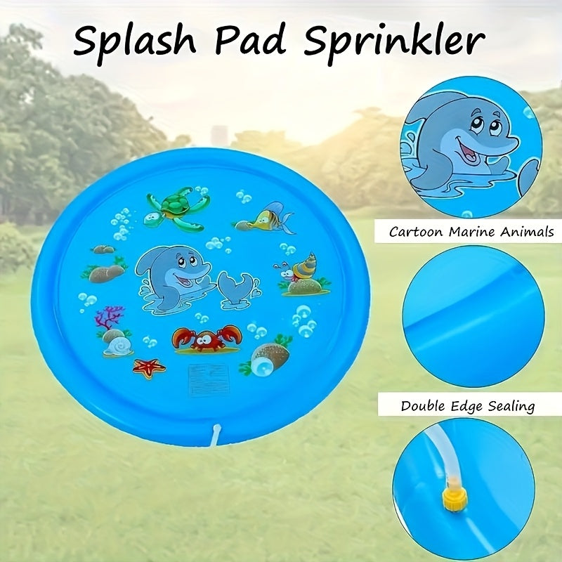 Splash Pad – Sprinkler voor Kinderen 60 Inch | Educatieve Waterspeelmat van PVC voor Peuters & Kleuters | Waterpret voor Tuin & Buiten vanaf 3 Jaar | Zomers Cadeau