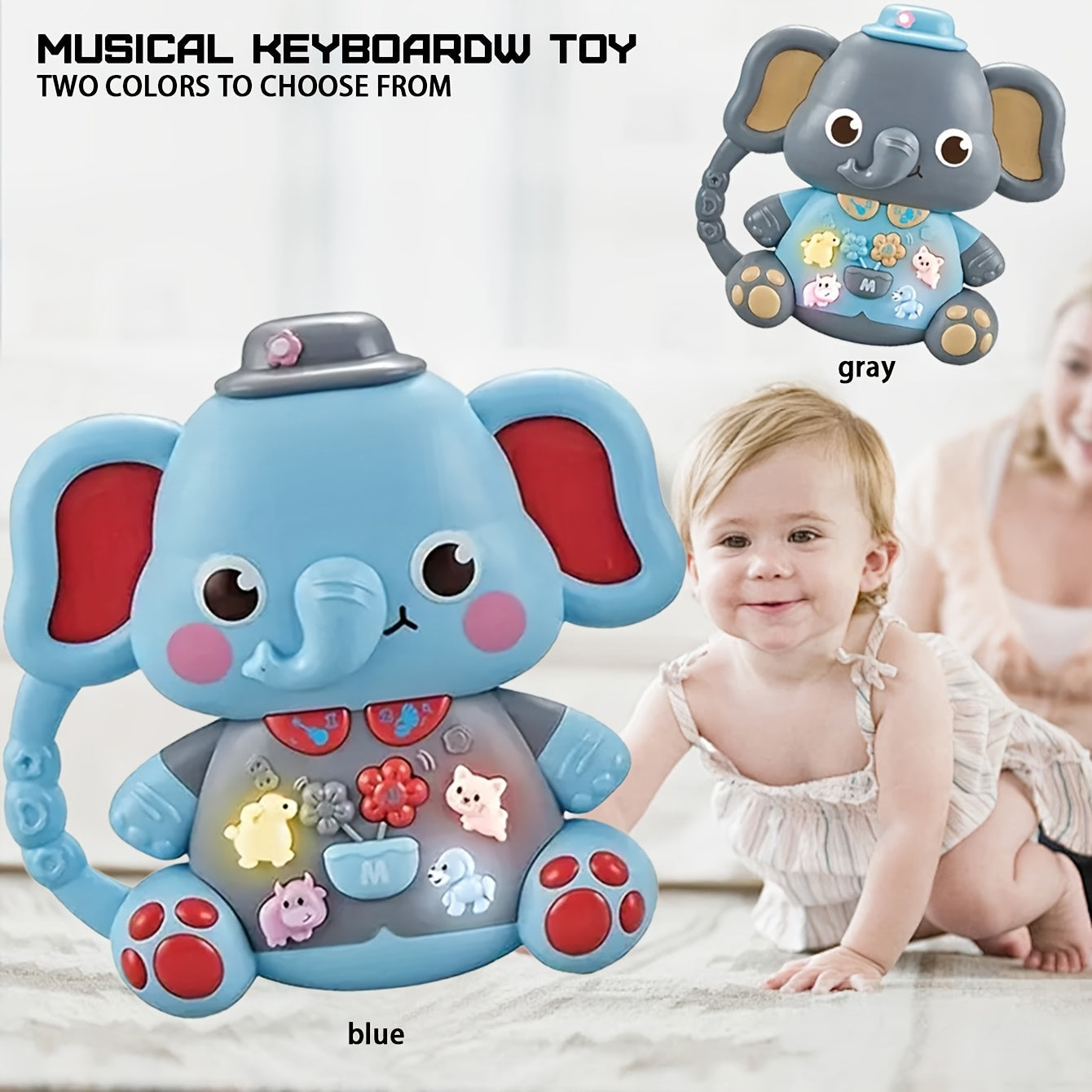 Cartoon dierenvingerpiano | Multifunctioneel educatief speelgoed met leuke muziek en lichteffecten, het perfecte cadeau voor baby's en peuters