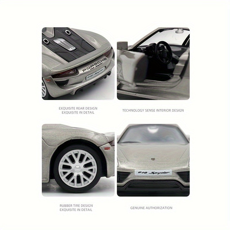 Porsche 918 Spyder speelgoedauto 1:36 - Leuk voor kinderen en perfect als verjaardagsgeschenk.