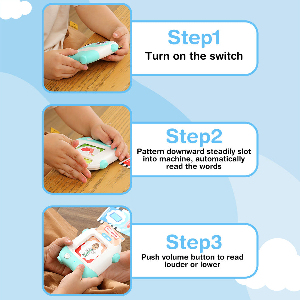 Interactieve Pratende Flitskaarten voor Kinderen 2-6 Jaar - Leer 224 Woorden - Logopedie Hulpmiddel - Jouet Éducatif pour Tout-Petits - Educatief Peuterspeelgoed voor Jongens en Meisjes