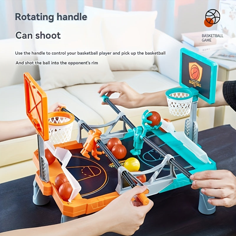 Interactief Basketbal Bordspel voor Kinderen | Mini Vinger Schietspel met Roterende Hendel & Scoretracker, Duurzaam Plastic, Leuk voor Jongens & Meisjes