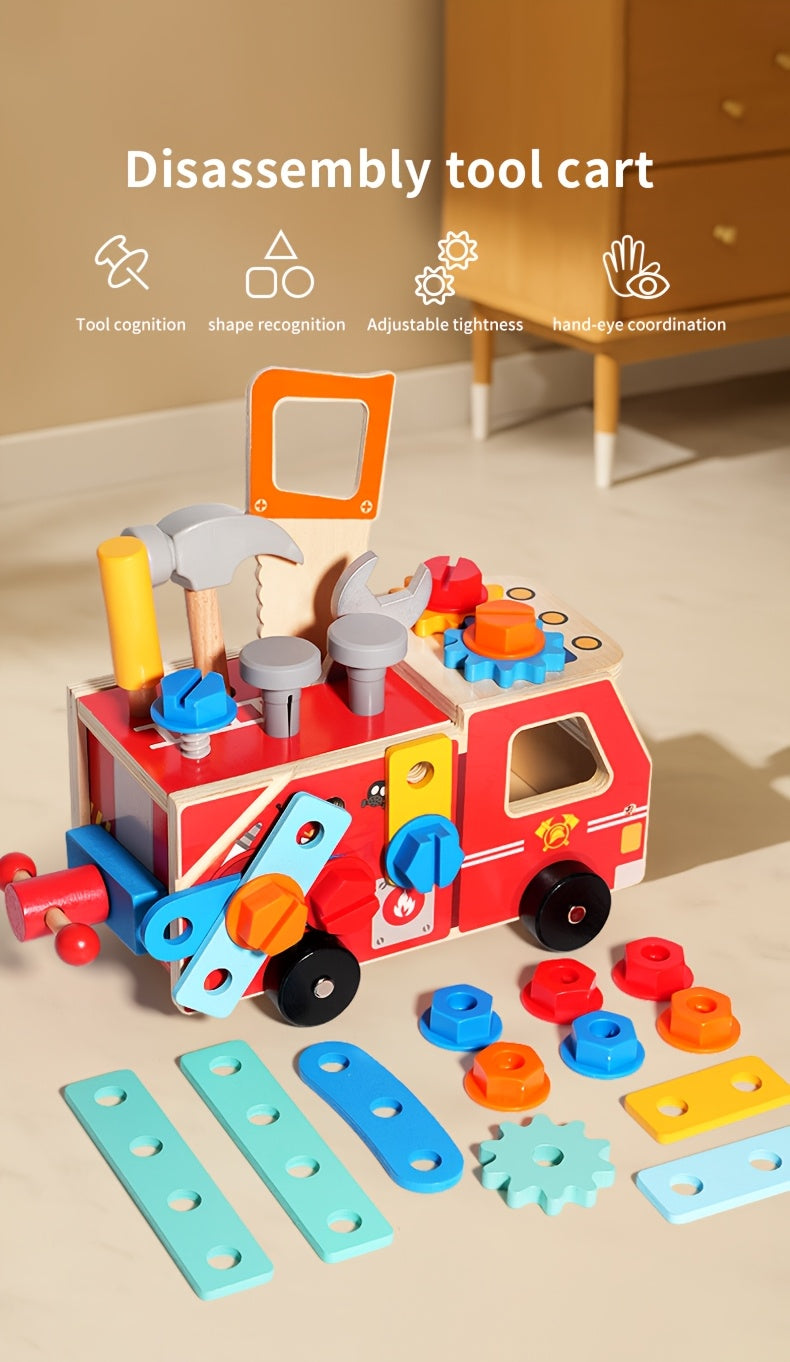 Houten gereedschapsbox|DIY schroef- & moerspeelgoed voor kinderen