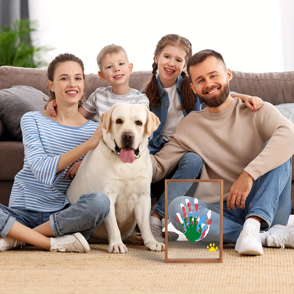 Transparant Handafdruk Fotolijst | Inclusief 6 Kleuren Verf en Houten Frame