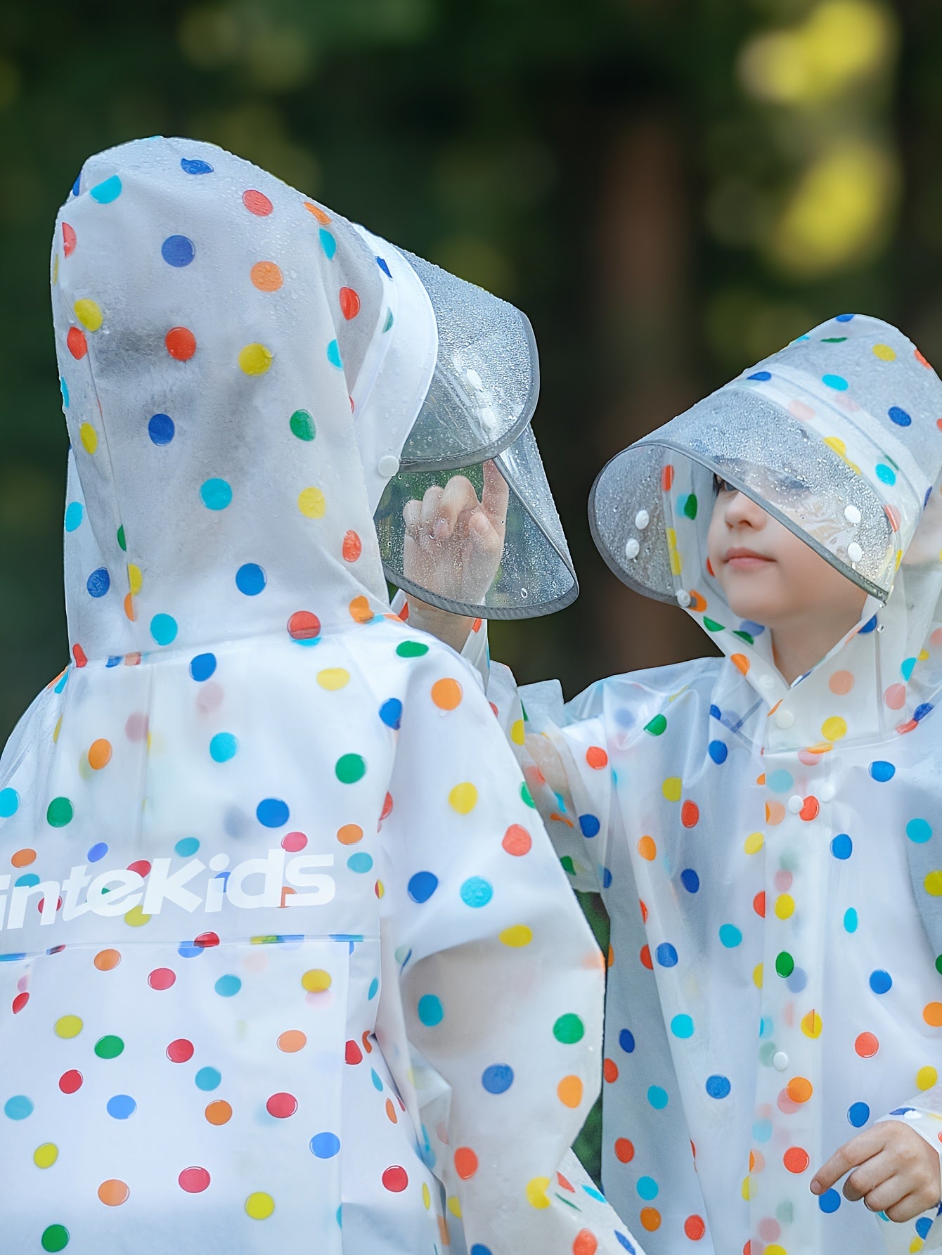 Regenjas met stippen kinderen | Poncho met capuchon