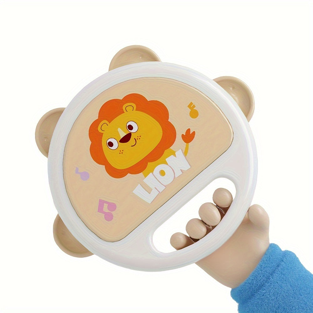 Adorable Leeuw Cartoon Rammelaar & Handtrommel Speelgoed | Ideaal voor Baby's Gripkrachttraining | Perfect voor Halloween & Kerstcadeaus