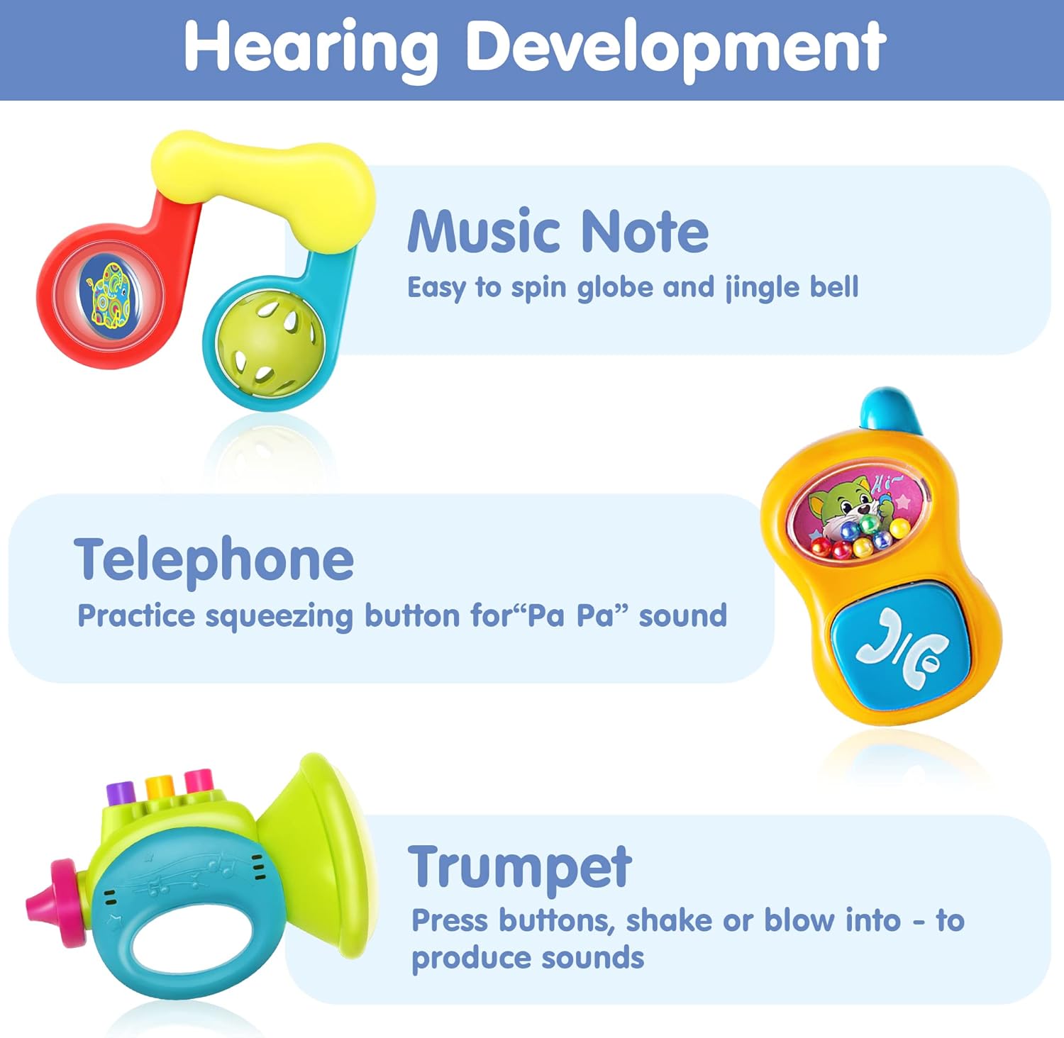 iPlay, iLearn 10-delige Baby Rammelaars Set – Perfect voor de Ontwikkeling van Baby’s!