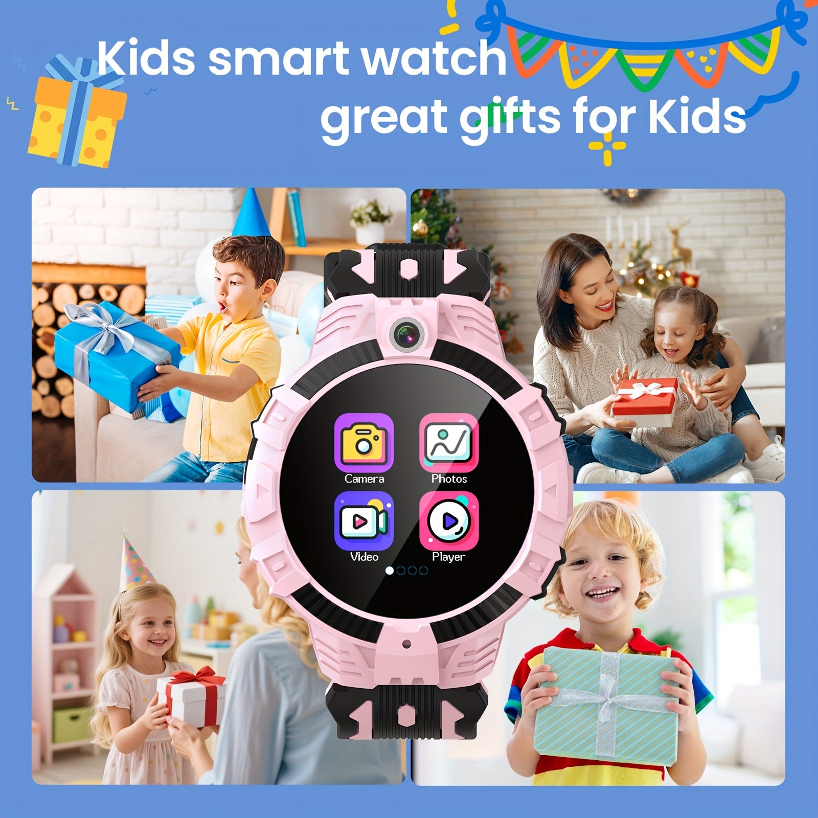 Kinder Smartwatch | Camera, Muziek, Games & Stappenteller