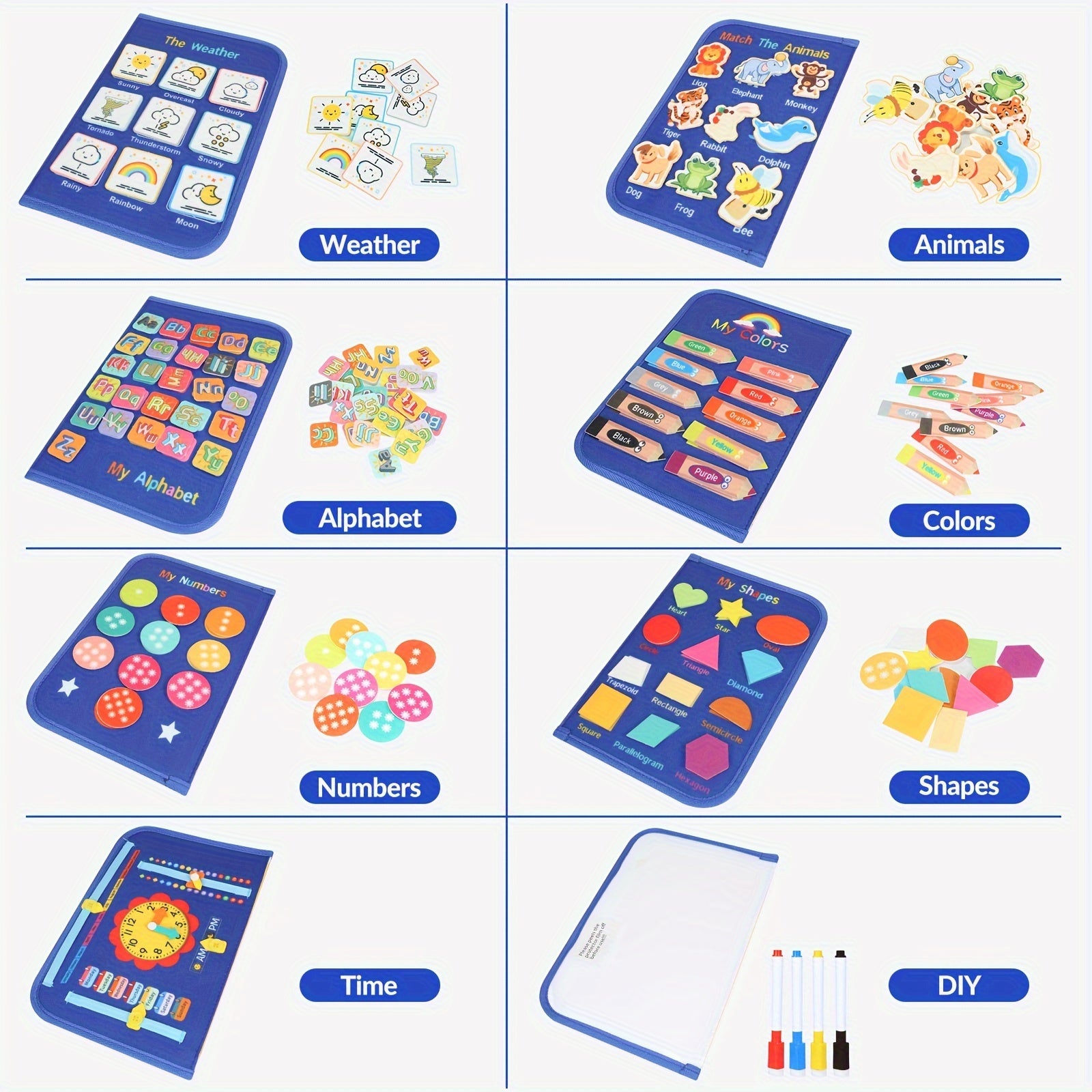 Busy Board 12-in-1 | Educatief Sensorisch Boek | Reisspeelgoed voor Peuters 0–3 Jaar