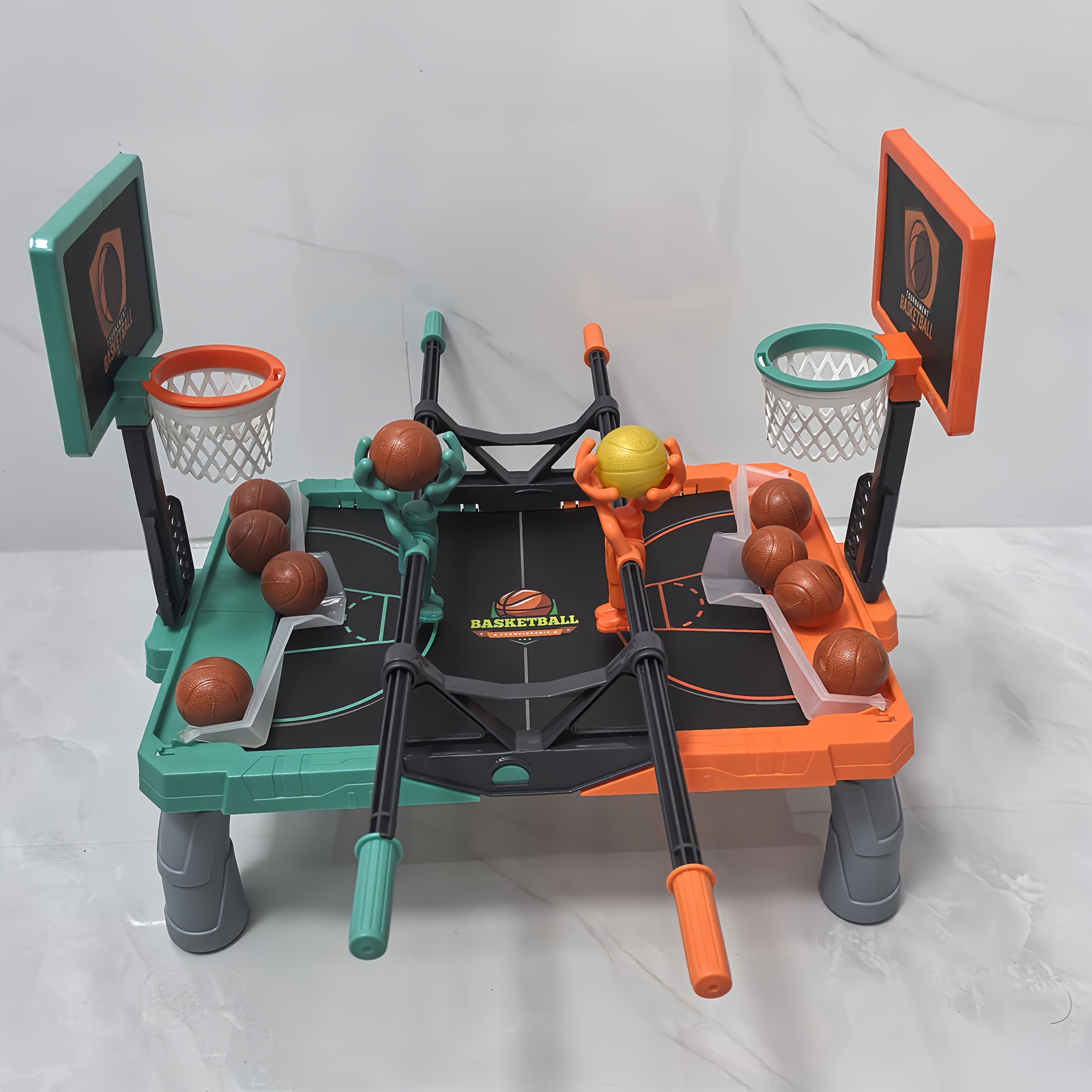 Interactief Basketbal Bordspel voor Kinderen | Mini Vinger Schietspel met Roterende Hendel & Scoretracker, Duurzaam Plastic, Leuk voor Jongens & Meisjes
