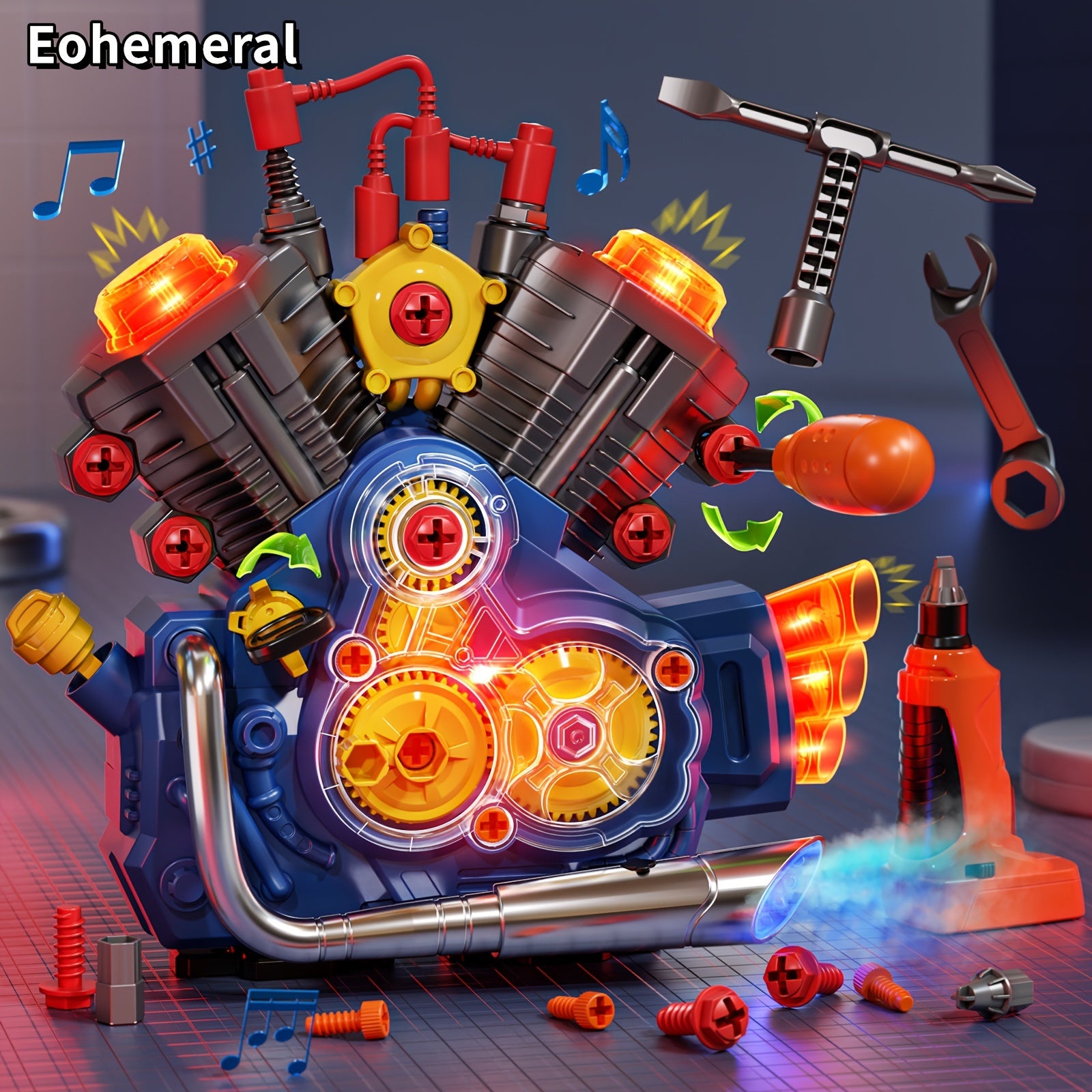 Kinder Speelgoed Motoren | Gesimuleerde motoren, rollenspel en reparatie, perfect cadeau