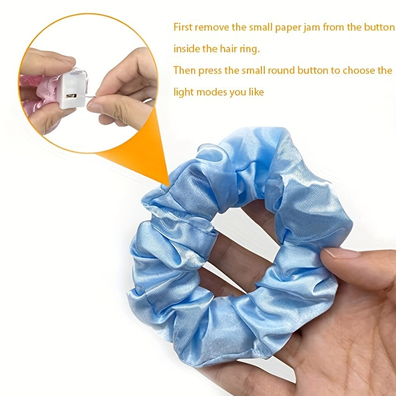 6 Stuks LED Scrunchies voor Vrouwen | LED Glow Scrunchies voor Meisjes | Meerdere Lichtmodi | Gloeiende Haarelastiekjes voor Kerst en Feesten
