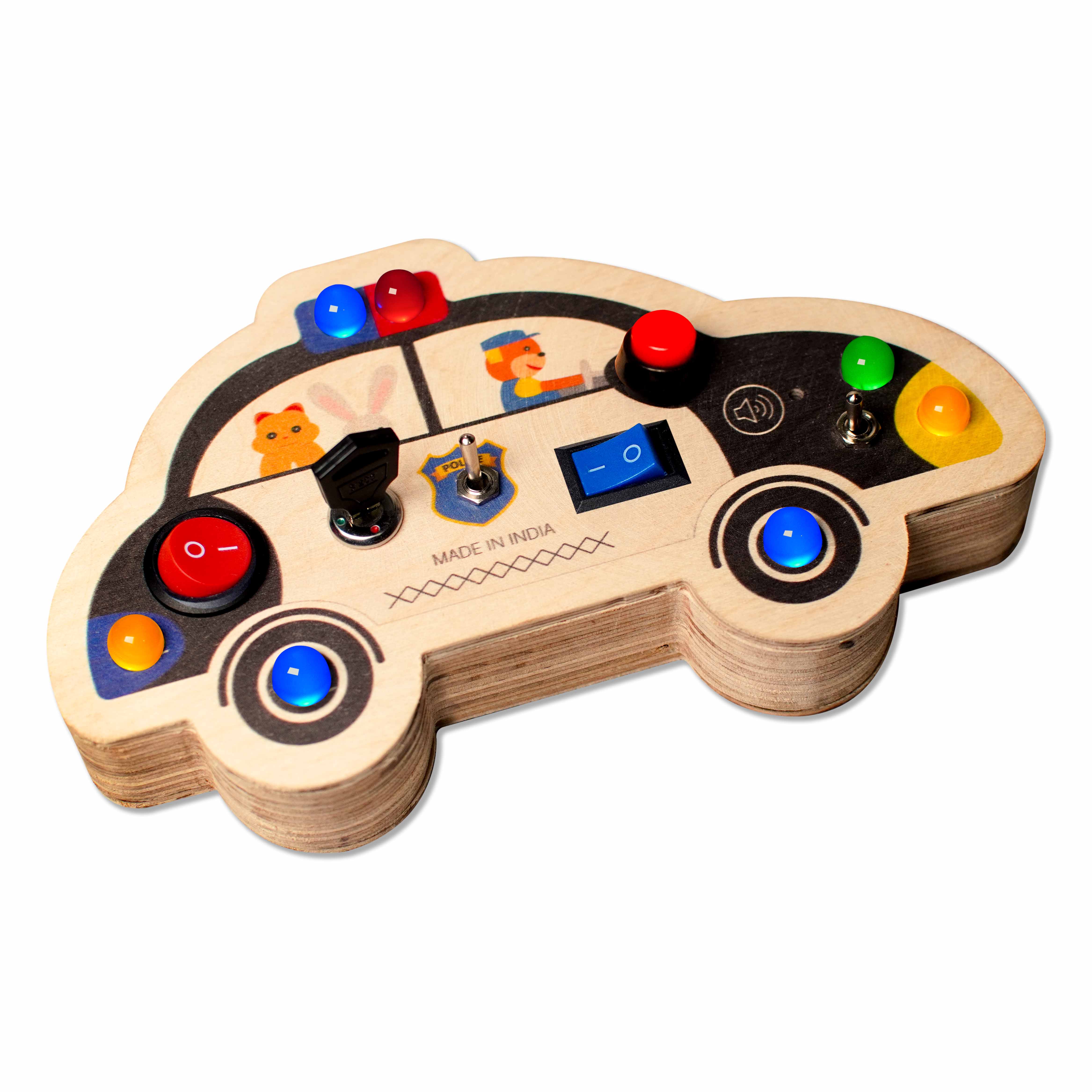 Politieauto Montessori Busy Board | Peuters 2-4 jaar | Binnen