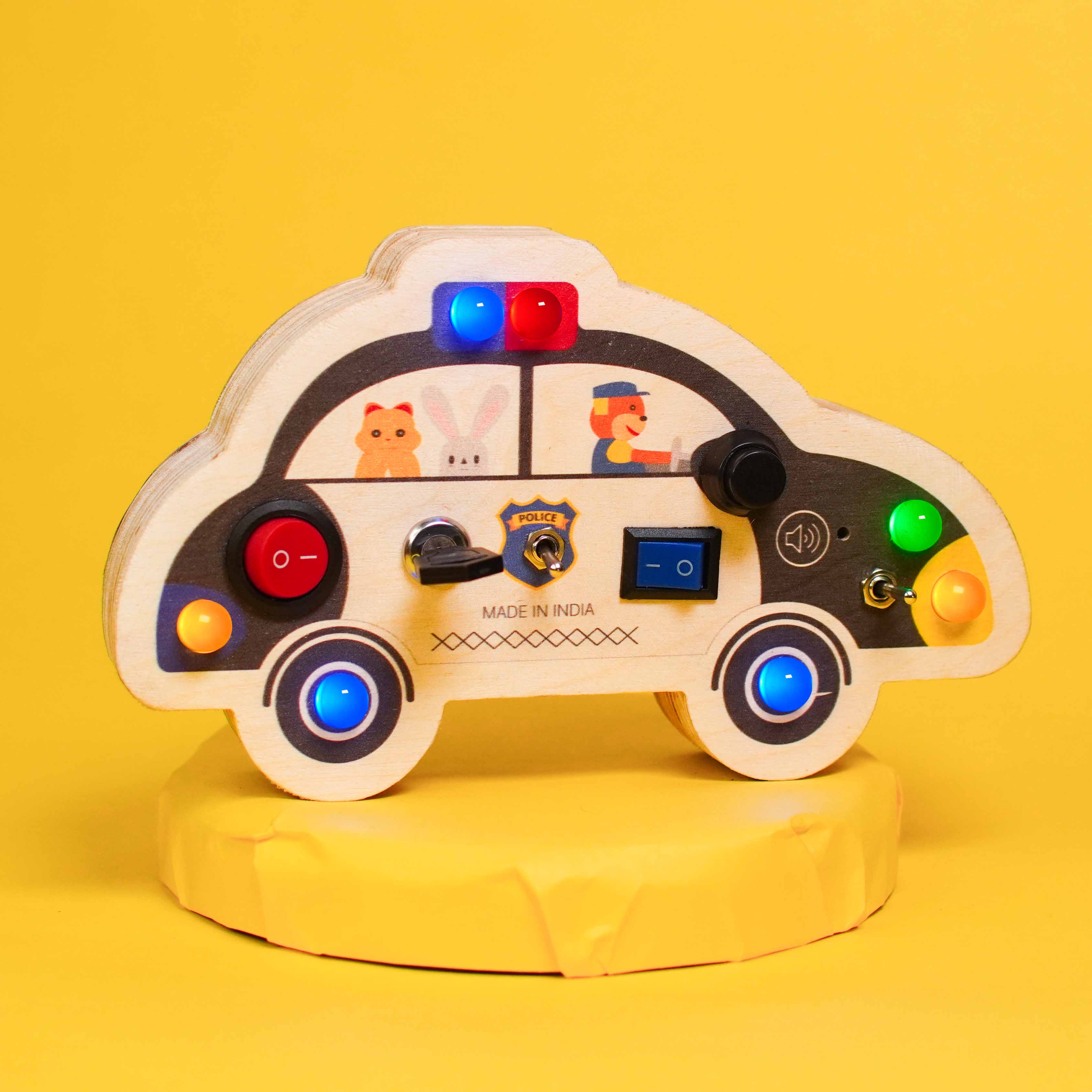 Politieauto Montessori Busy Board | Peuters 2-4 jaar | Binnen