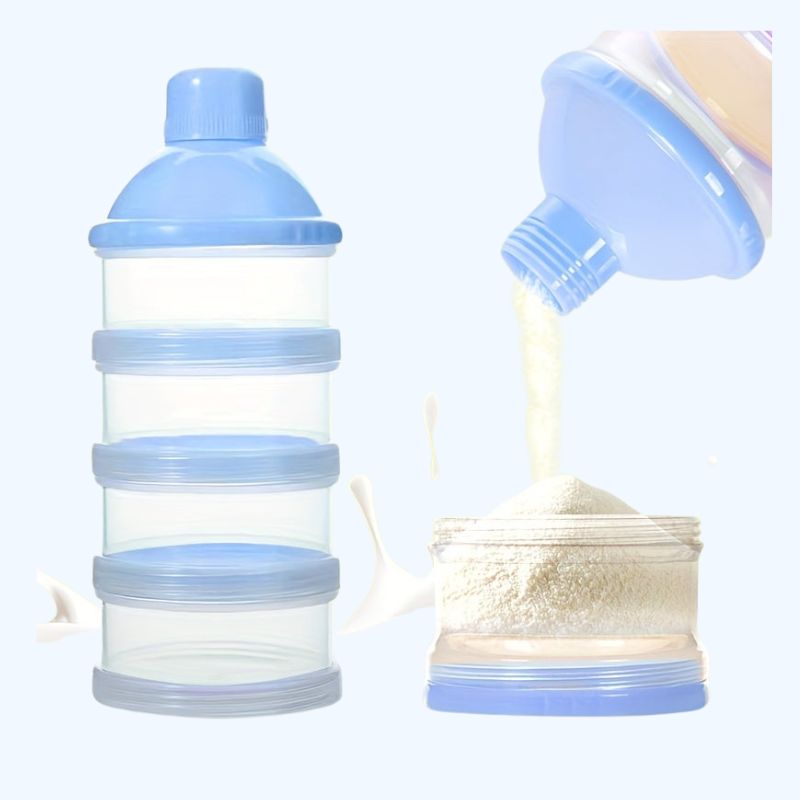 Draagbare Melkpoederdispenser | 4 Lagen Melkpoeder Container Snack Organizer voor Babyvoeding en Reizen