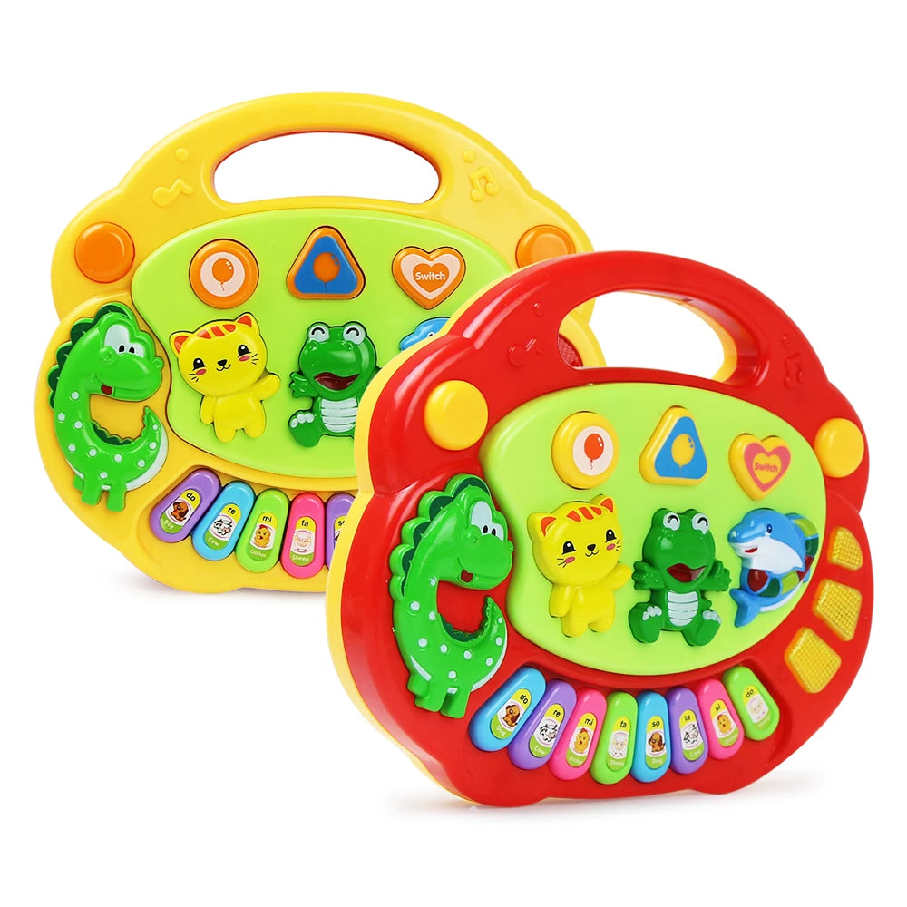 Kinder Piano Toetsenbord Set met Dierengeluiden en Knipperend Licht Baby Muziekinstrument Muzikaal Speelgoed Educatief Speelgoed Cadeaus voor Kinderen