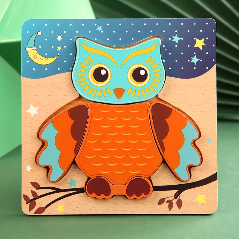 3D Houten Puzzel | Dieren & Verkeer Jigsaw voor Vroeg Leren