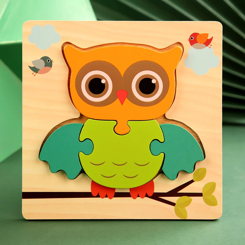 3D Houten Puzzel | Dieren & Verkeer Jigsaw voor Vroeg Leren