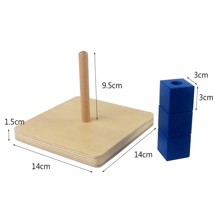 Montessori Houten Speelgoed - Sensory Preschool Leren Discs op Horizontale Pen, Educatief Houten Speelgoed voor Peuters