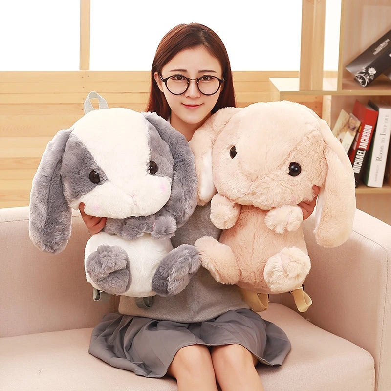 Langoor Konijn Pluchen Tas | Schattige Kawaii Schouderrugzak | Crossbody Rugtas en Knuffelspeelgoed voor Meisjes