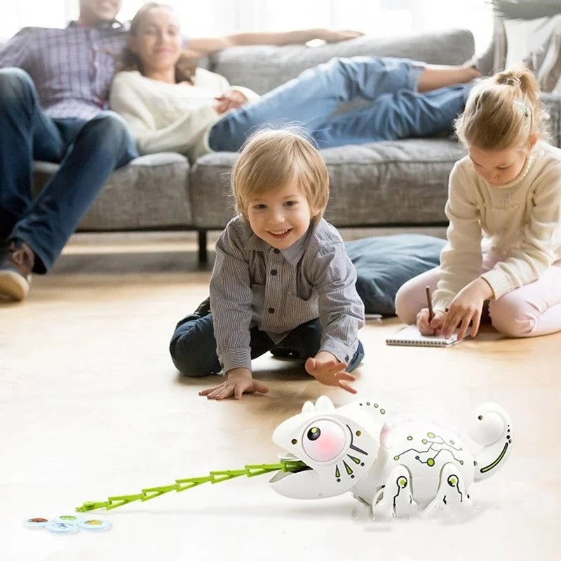 Hoog Gesimuleerde Kameleon | 2.4G Afstandsbediening RC Robot Met Licht, Geluidseffect, Zwierende Staart en Uitschuifbare Tong | Intelligente Dierenspeelgoed