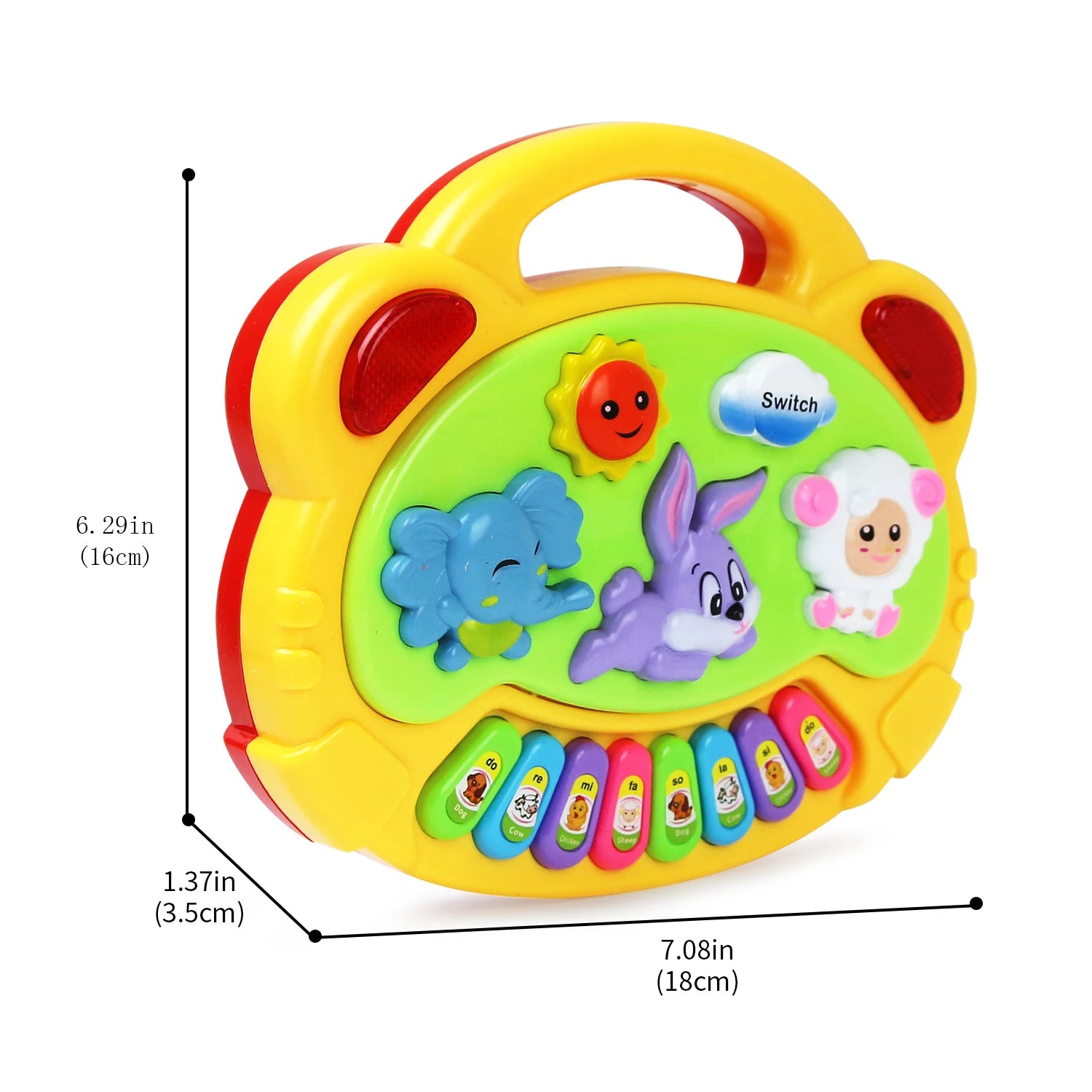 Kinder Piano Toetsenbord Set met Dierengeluiden en Knipperend Licht Baby Muziekinstrument Muzikaal Speelgoed Educatief Speelgoed Cadeaus voor Kinderen