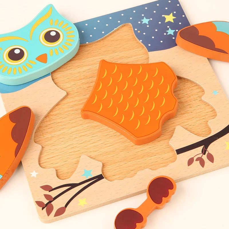 3D Houten Puzzel | Dieren & Verkeer Jigsaw voor Vroeg Leren
